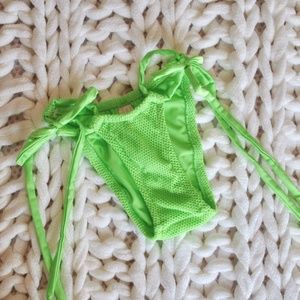 Colleen Kelly Designs Ft Lauderdale Lime green Fishnet Sexy Tie Bikini Bottoms